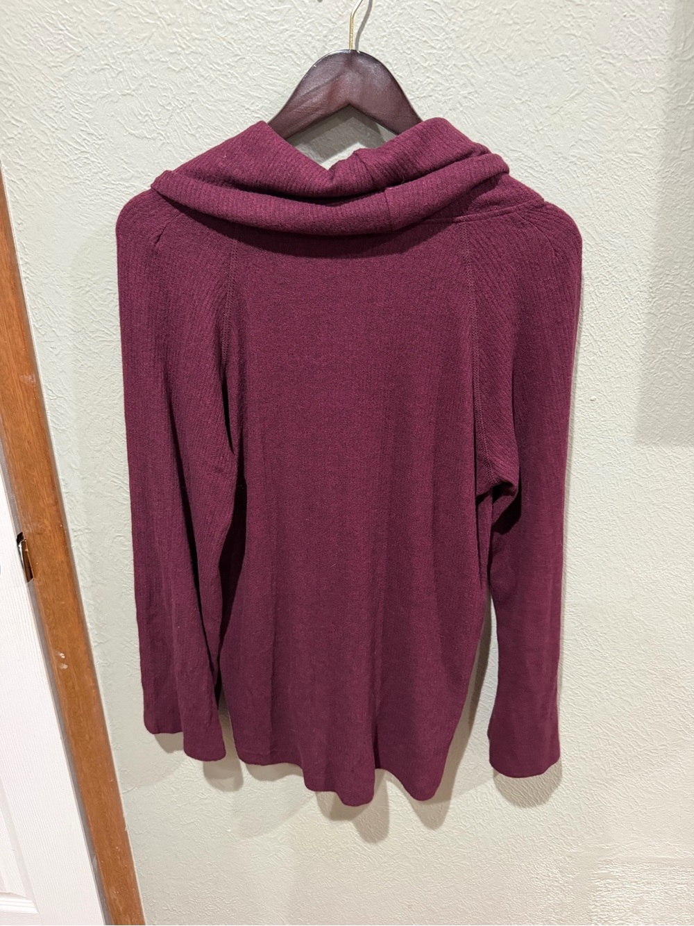 Anthropologie Draped Cowl Neck Sweater - Burgundy - Picture 4 of 4